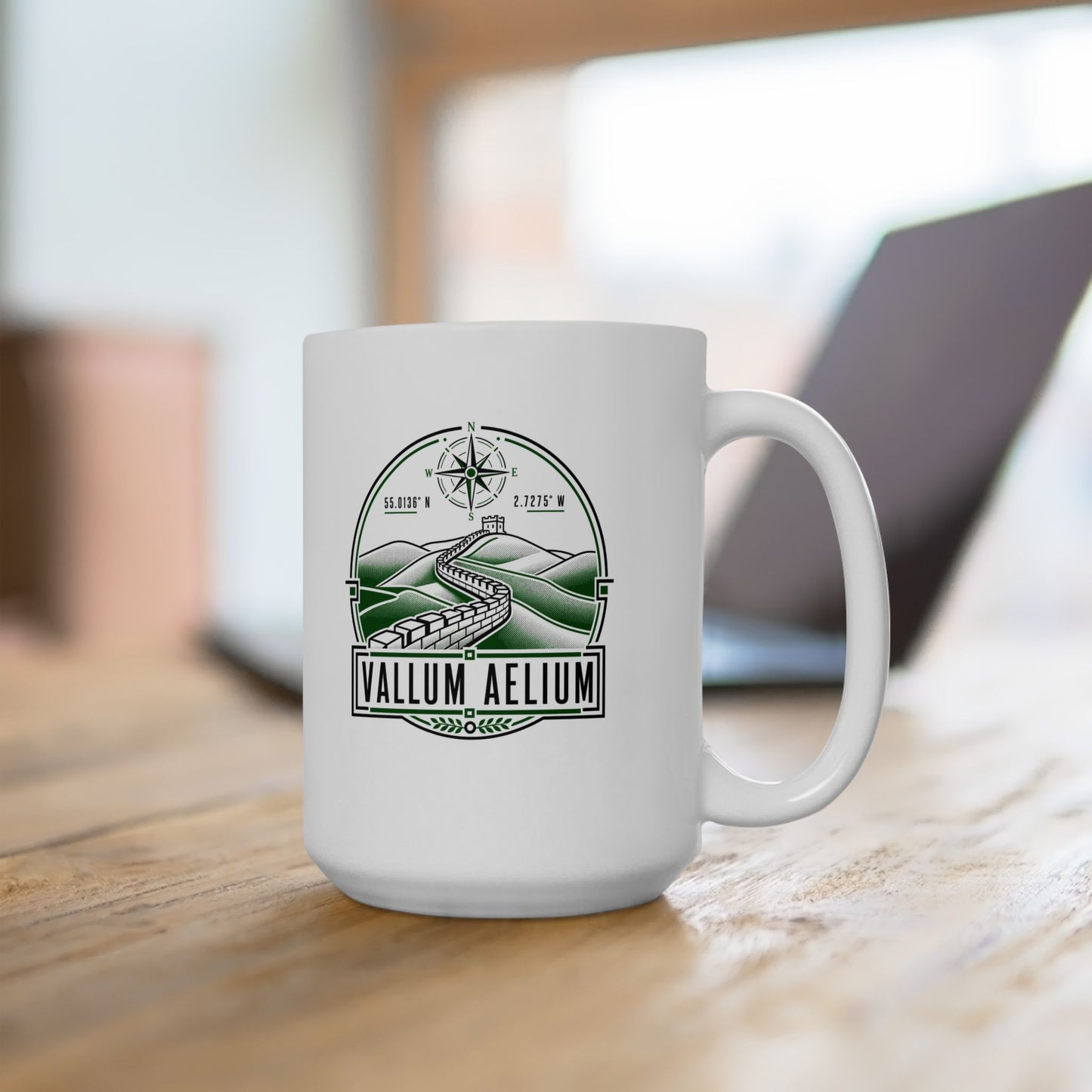 Vallum Aelium Hadrian's Wall Latin Ceramic Mug, (11oz, 15oz)