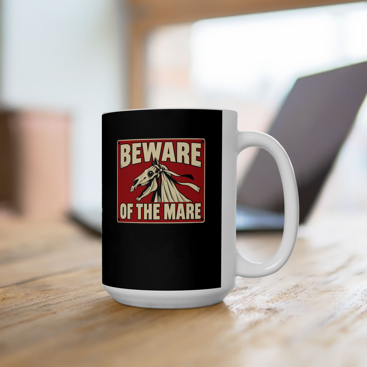 Beware of the Mare Mari Lwyd Ceramic Mug, (11oz, 15oz)