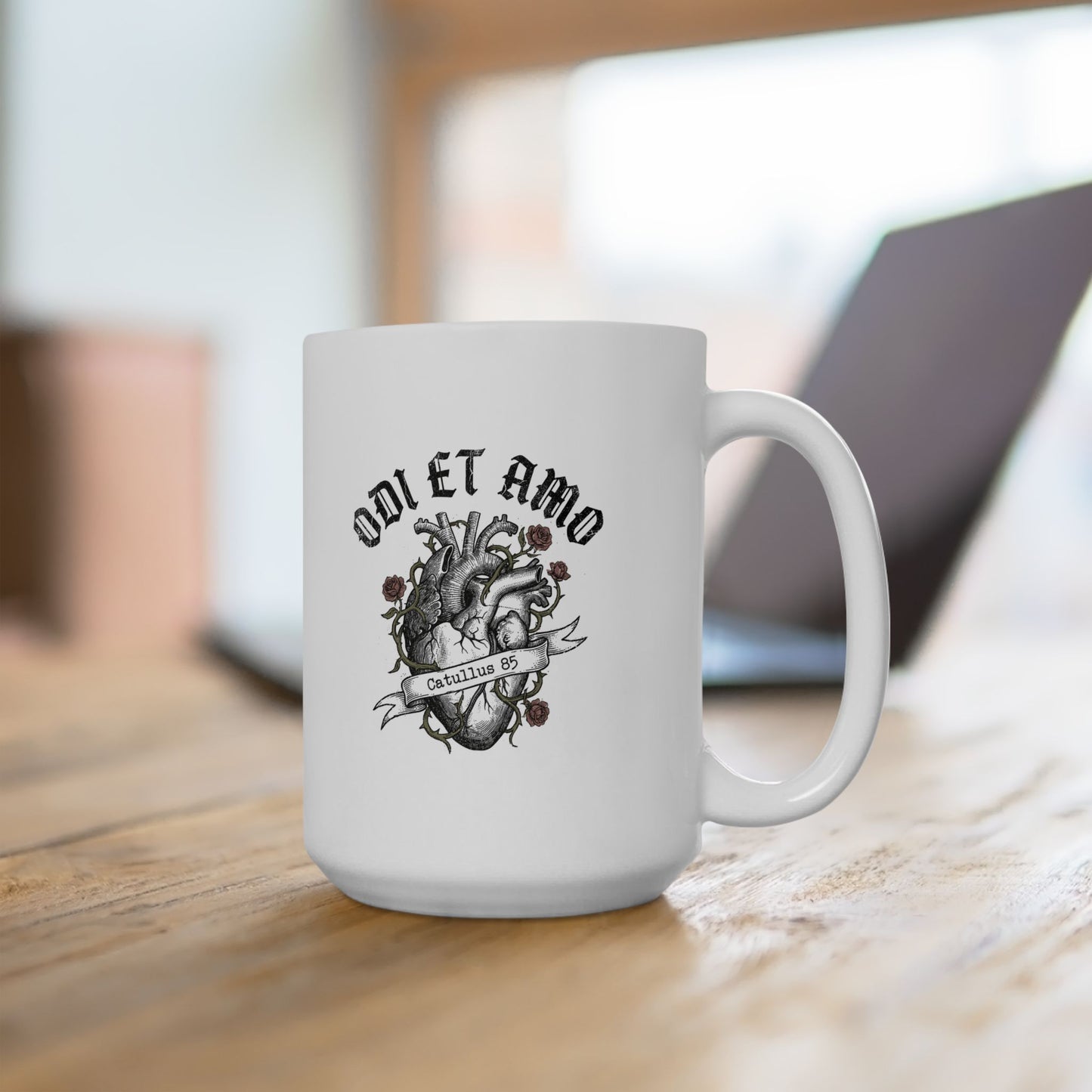 Catullus 85 Odi et Amo Love Hate Ceramic Mug, (11oz, 15oz)
