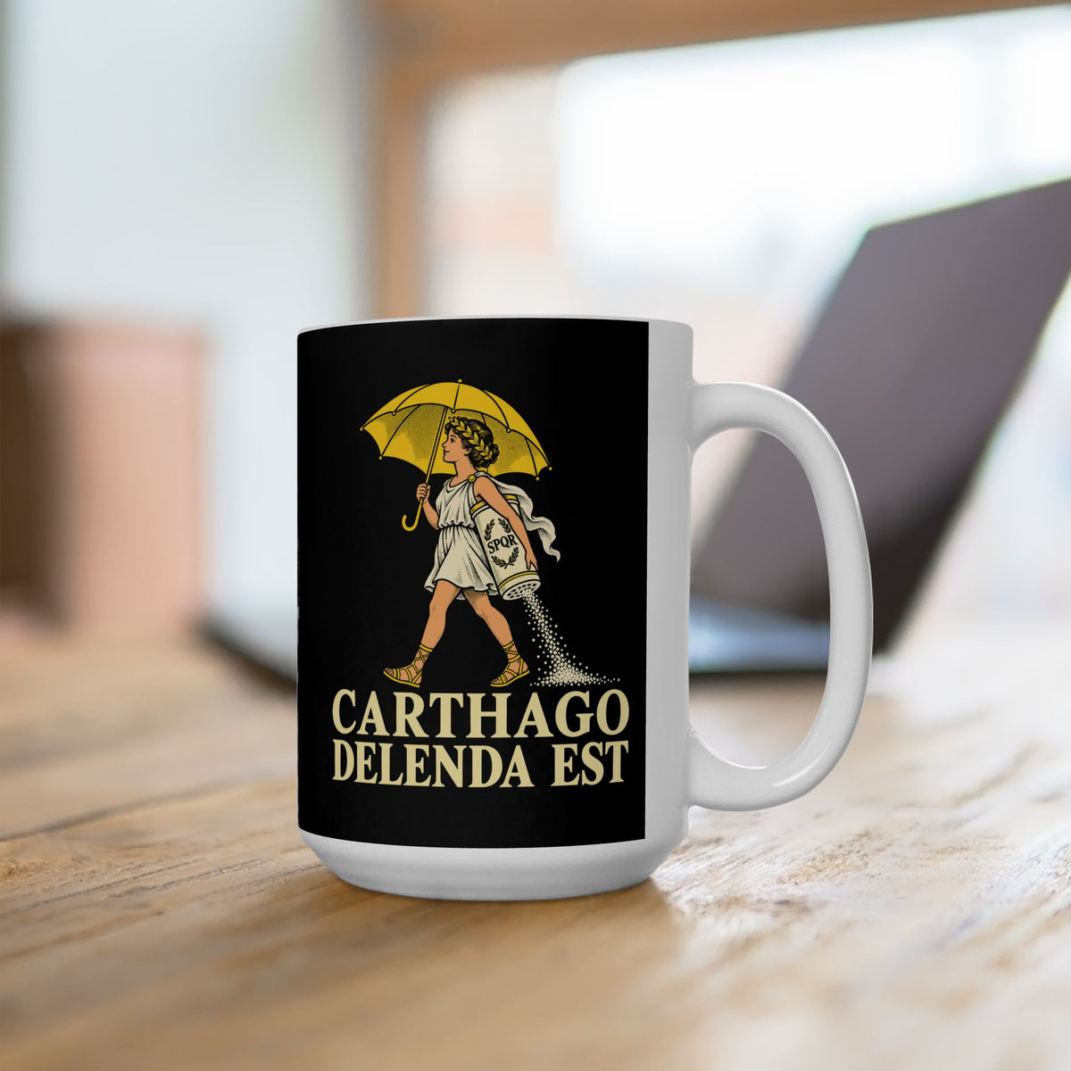 Carthago Delenda Est Salt Girl Lithograph Ceramic Mug, (11oz, 15oz)