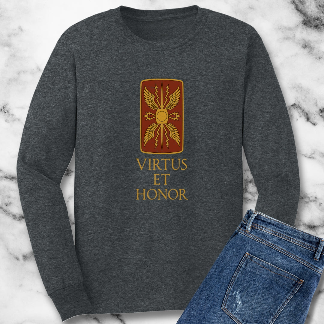 Virtus et Honor Scutum Strength and Honor Unisex Long Sleeve Tee