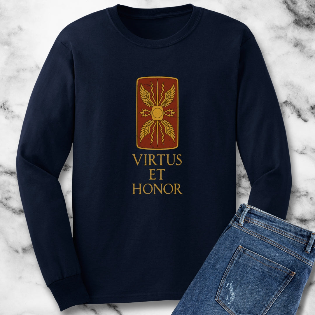 Virtus et Honor Scutum Strength and Honor Unisex Long Sleeve Tee