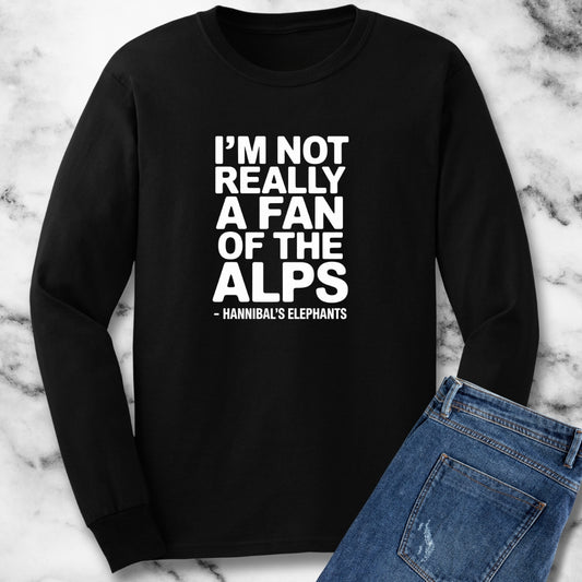 Hannibal's Elephants Nat a Fan of the Alps Unisex Long Sleeve Tee