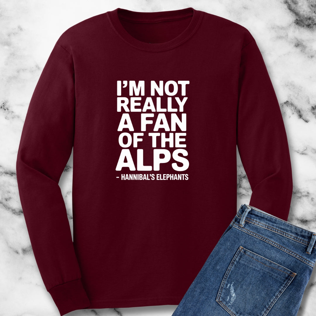 Hannibal's Elephants Nat a Fan of the Alps Unisex Long Sleeve Tee