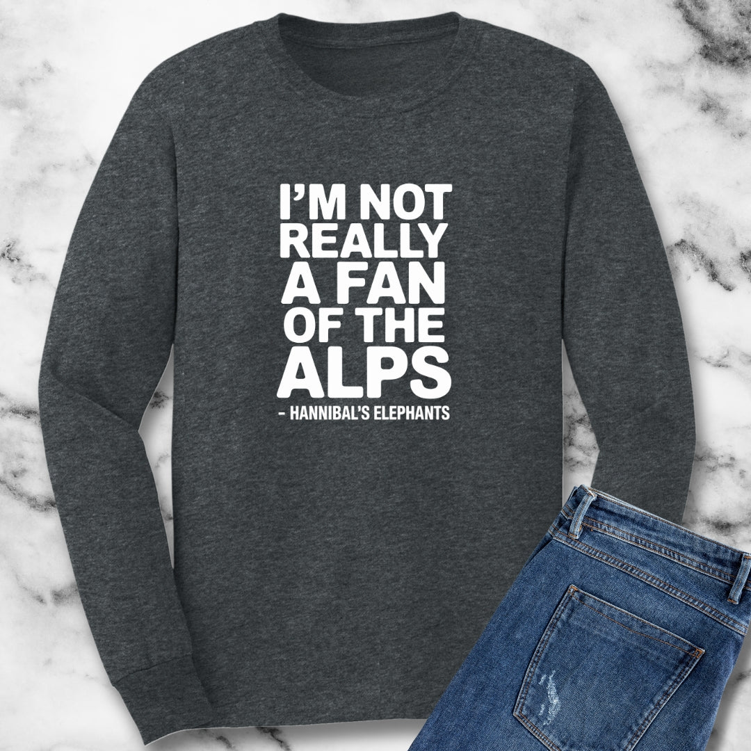 Hannibal's Elephants Nat a Fan of the Alps Unisex Long Sleeve Tee