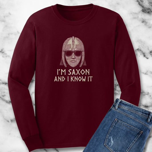 I'm Saxon and I Know It Sutton Hoo Helmet Unisex Long Sleeve Tee