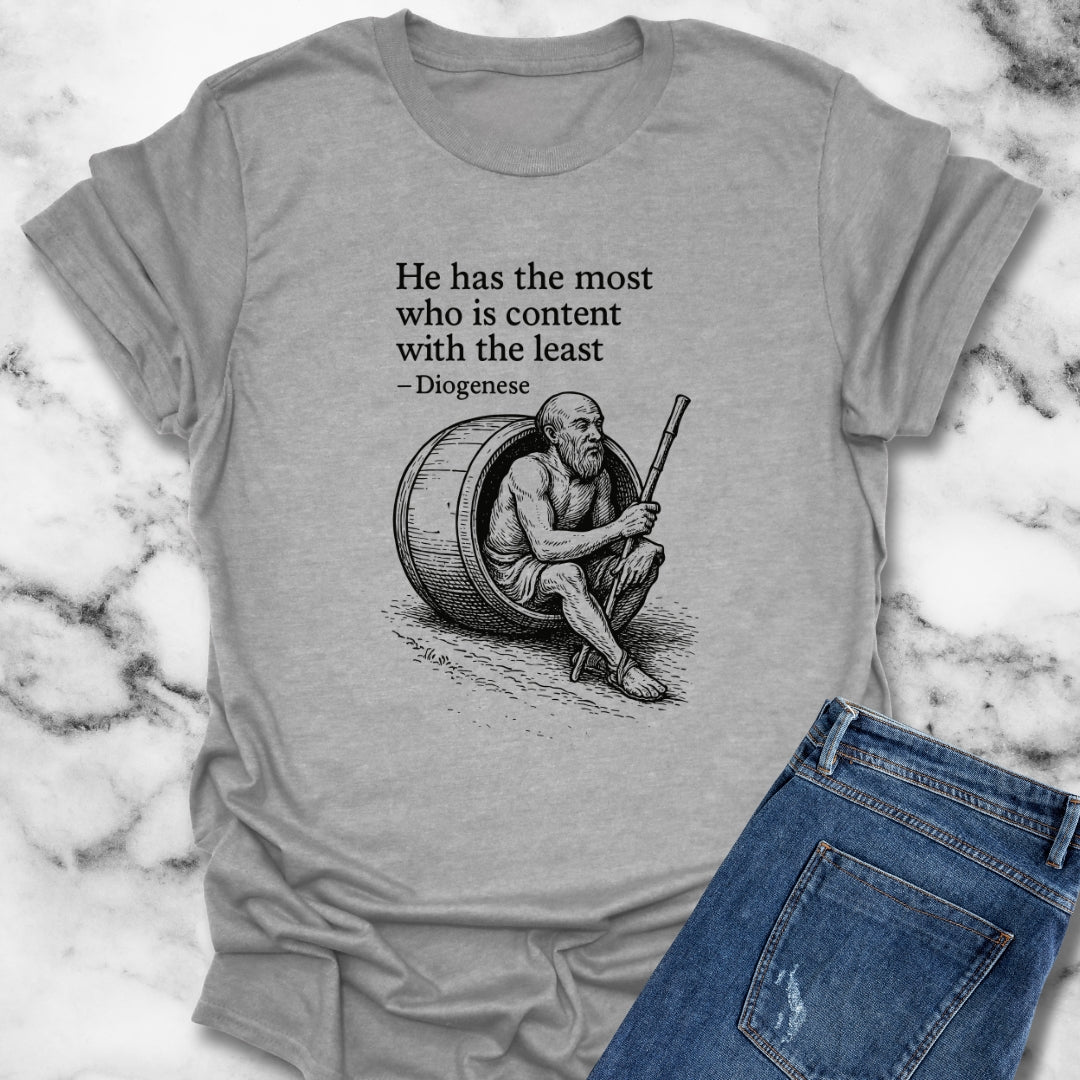 Diogenes Quote Content with the Least Unisex T-Shirt