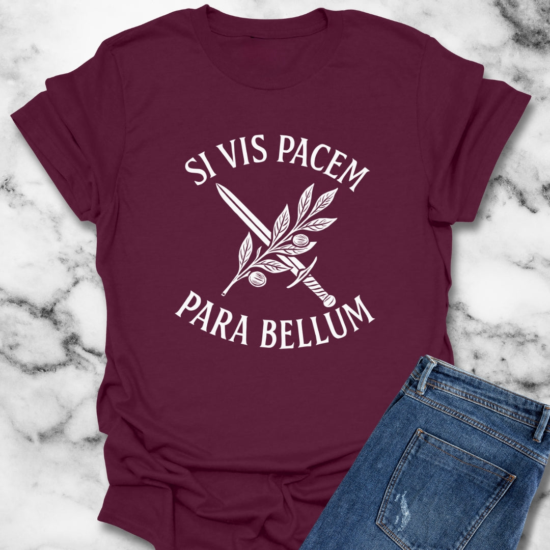 Si Vis Pacem Para Bellum White Design Unisex T-Shirt