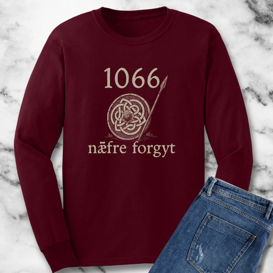 Hastings 1066 Never Forget Old English Unisex Long Sleeve Tee