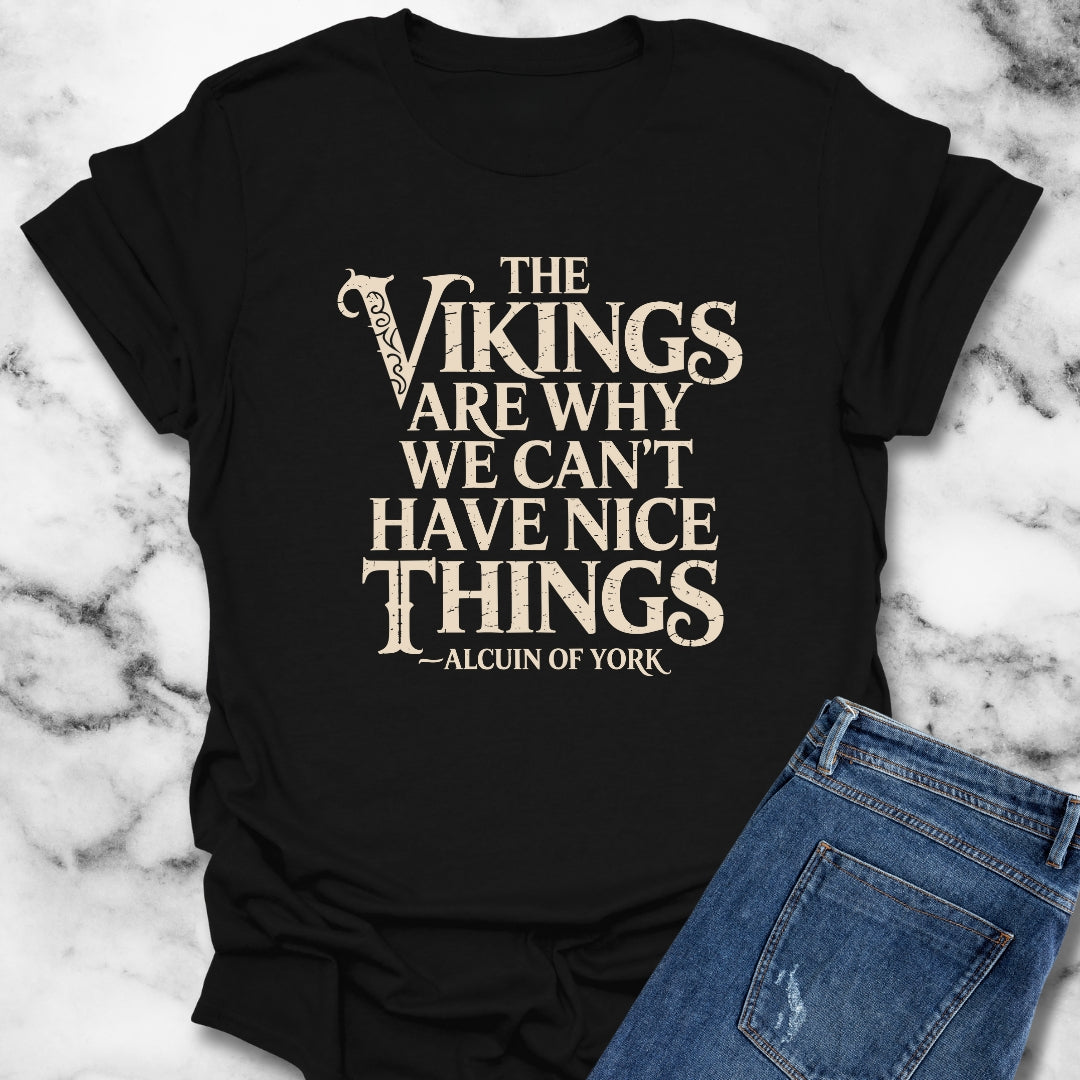 Vikings Why We Can't Have Nice Things Unisex Lightweight T-Shirt