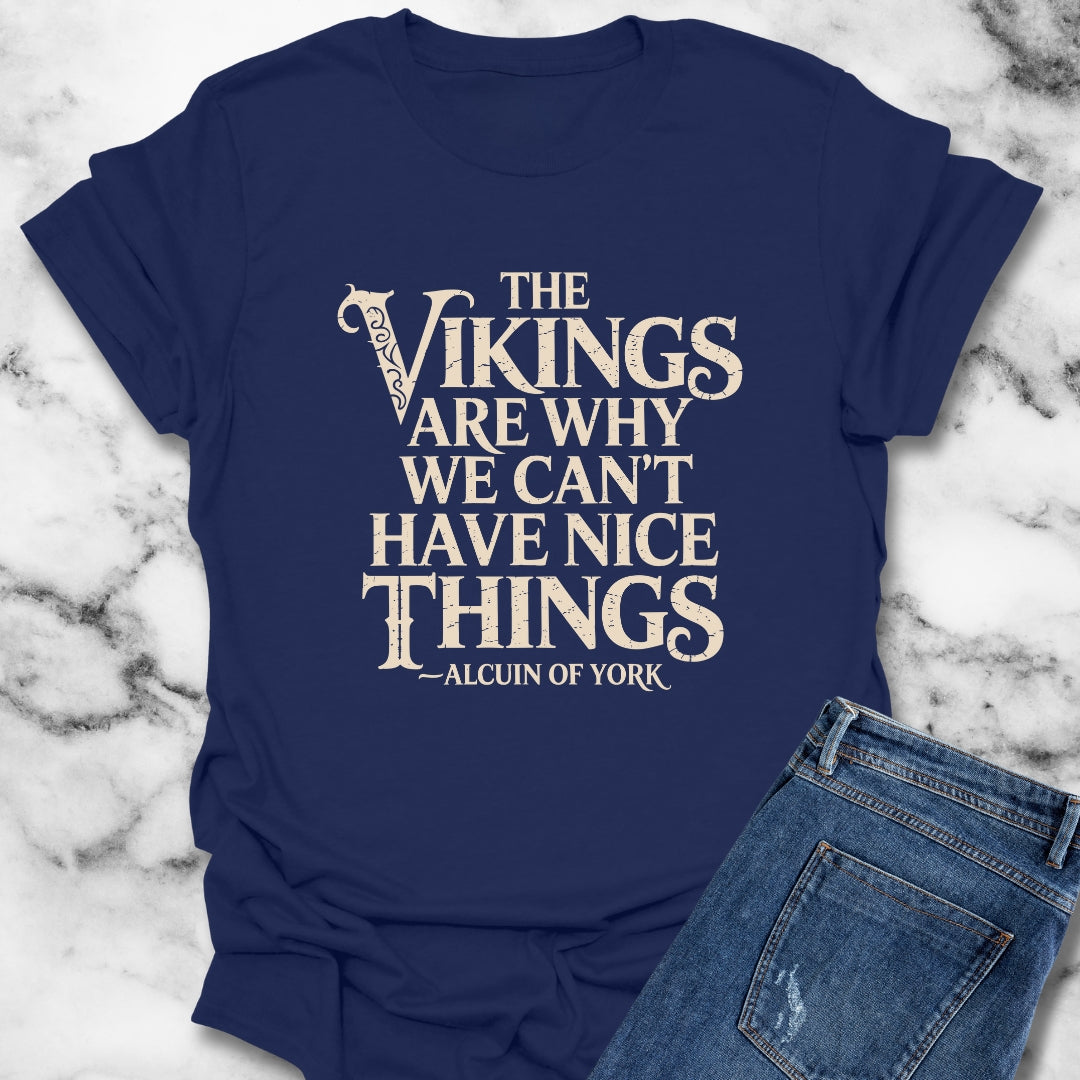 Vikings Why We Can't Have Nice Things Unisex Lightweight T-Shirt
