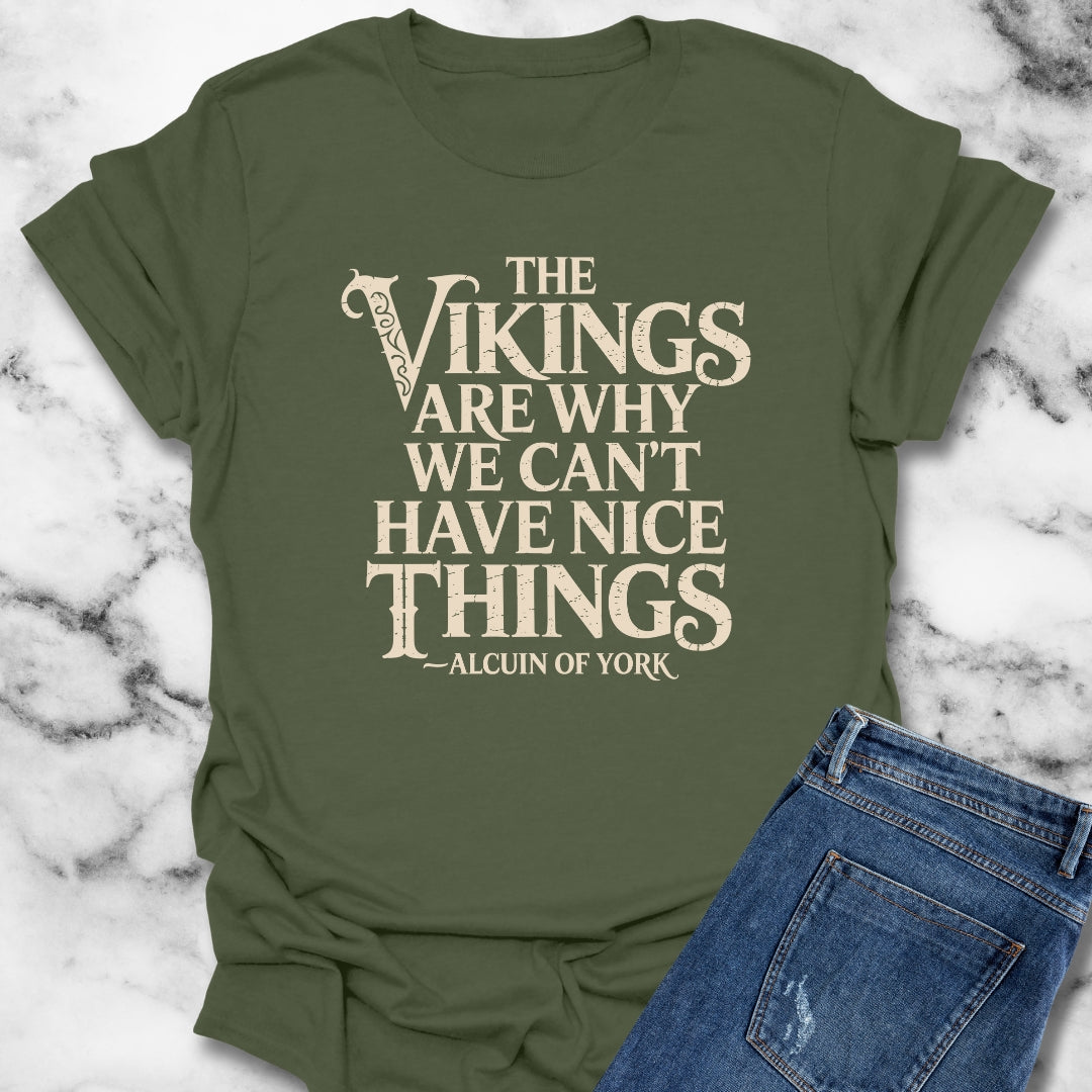 Vikings Why We Can't Have Nice Things Unisex Lightweight T-Shirt