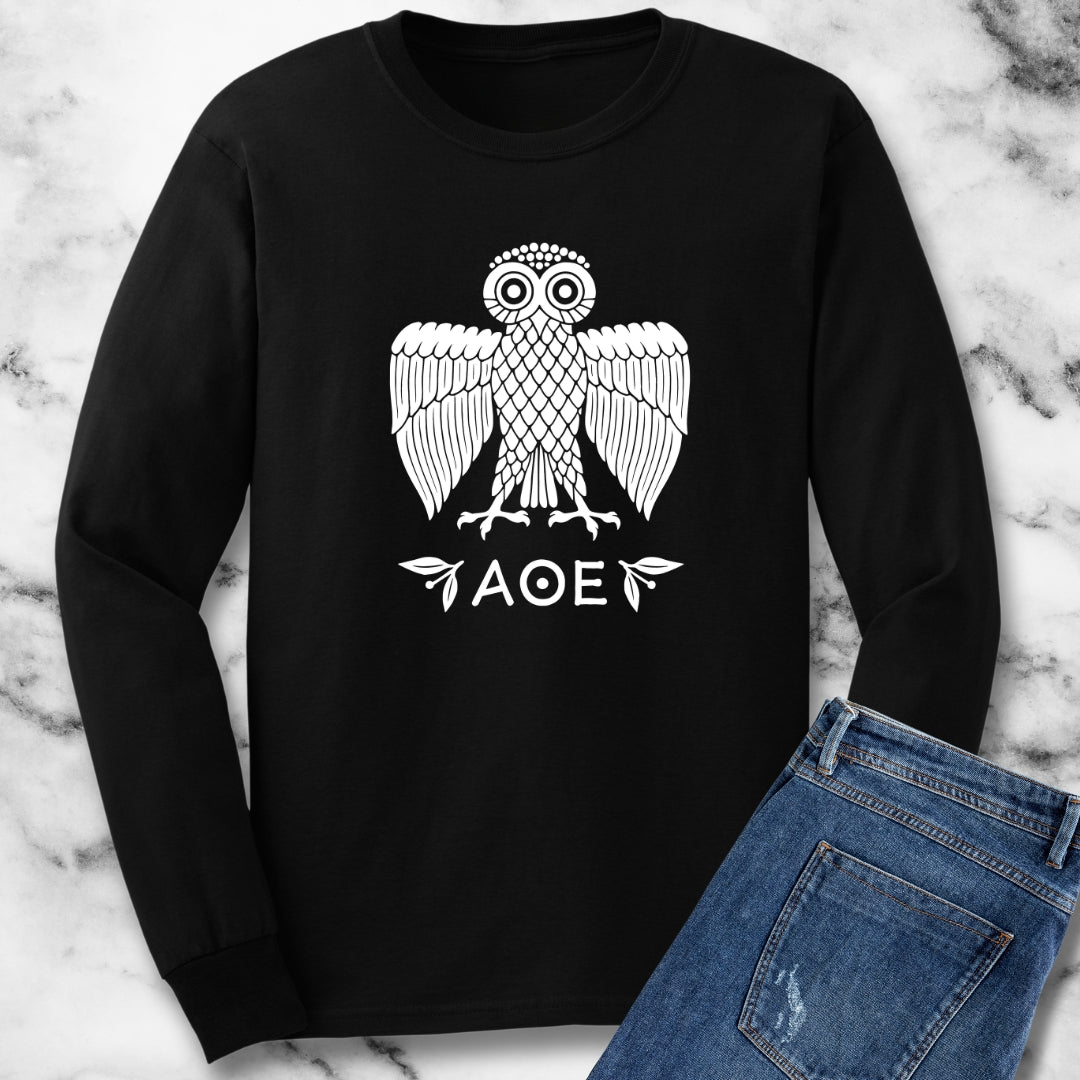 Ancient Athenian Owl Greece Unisex Long Sleeve Tee