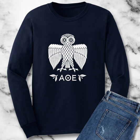 Ancient Athenian Owl Greece Unisex Long Sleeve Tee