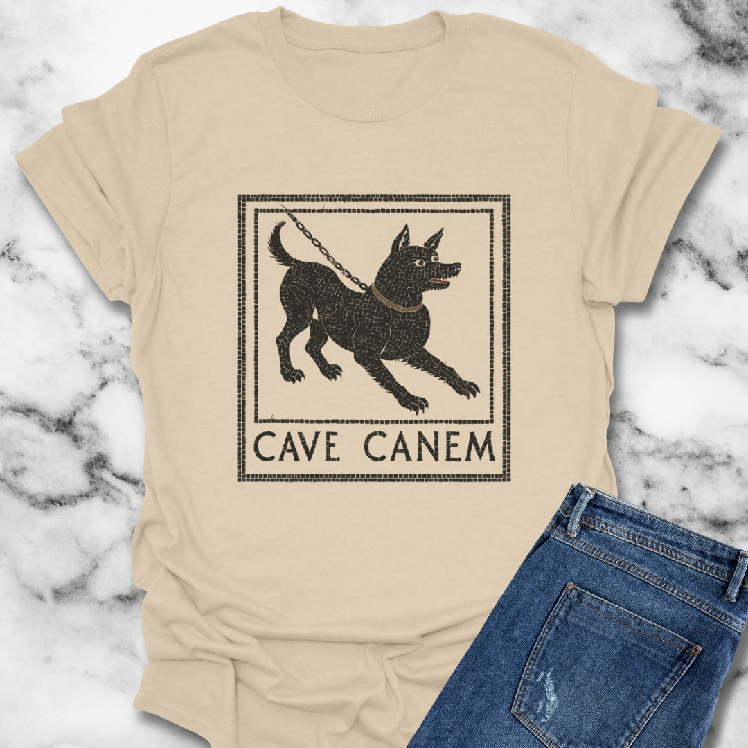 Cave Canum Pompeii Beware of Dog Mosaic Unisex Lightweight T-Shirt