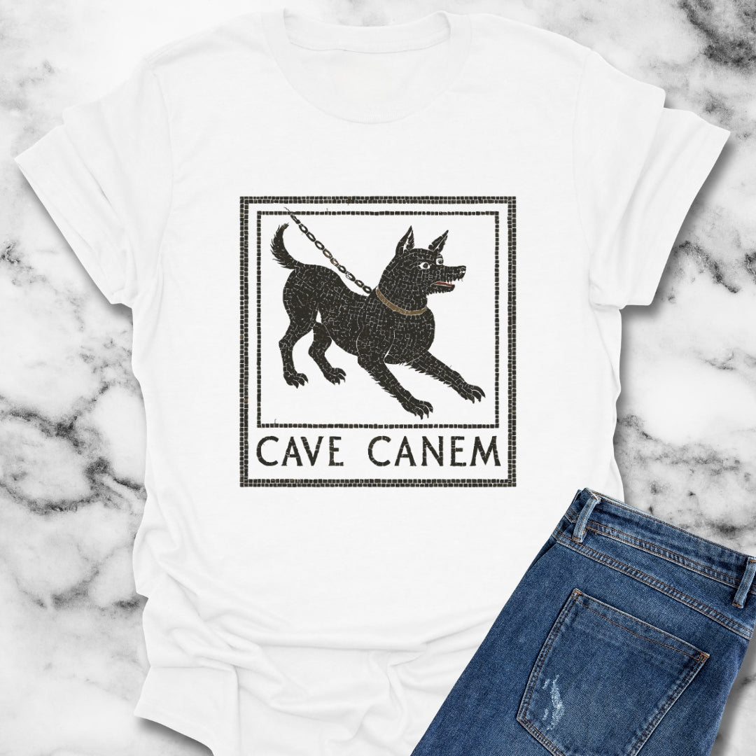 Cave Canum Pompeii Beware of Dog Mosaic Unisex Lightweight T-Shirt