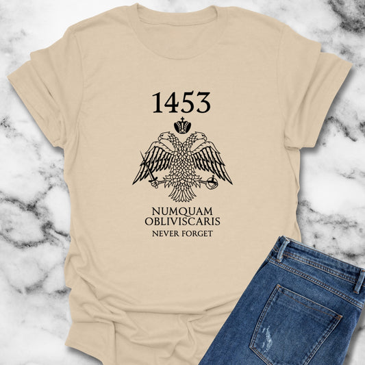 1453 Fall of Constantinople Never Forget Unisex Lightweight T-Shirt