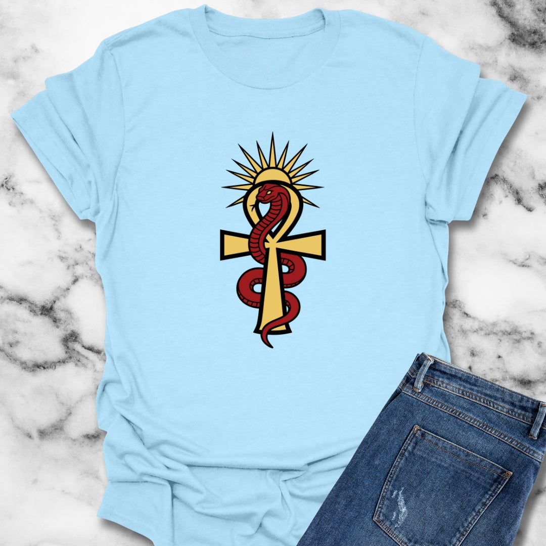 Egyptian Snake Ankh Unisex Lightweight T-Shirt