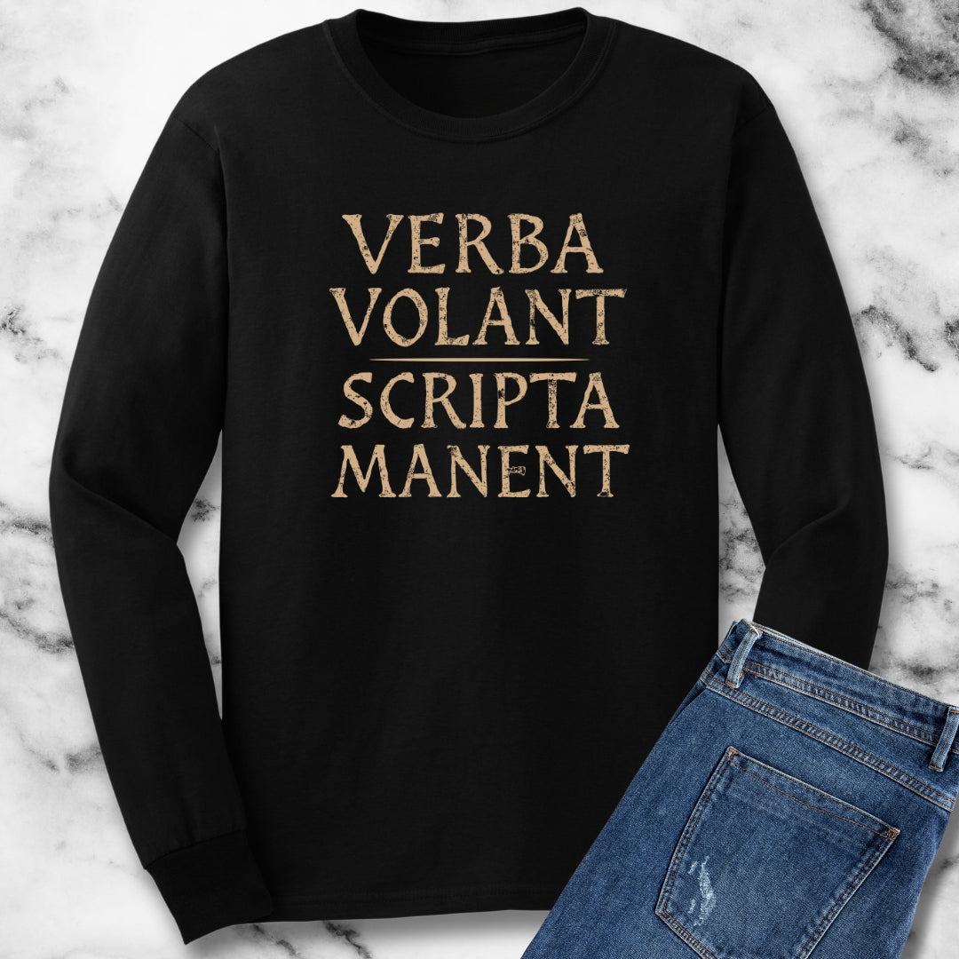 Verba Volant Latin Written Words Remain Unisex Long Sleeve Tee