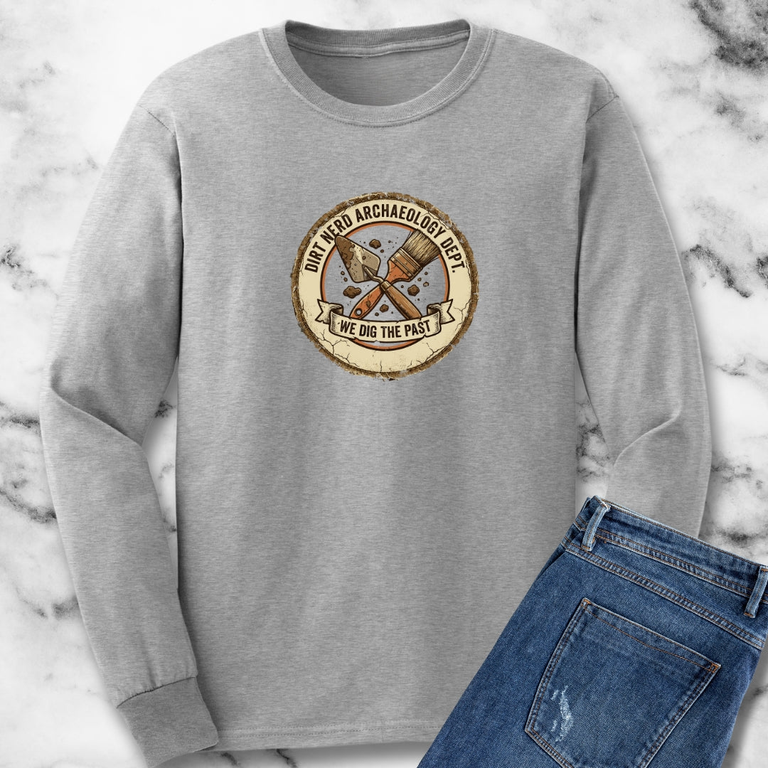 Dirt Nerd Archaeology Dept. Badge Long Sleeve Tee