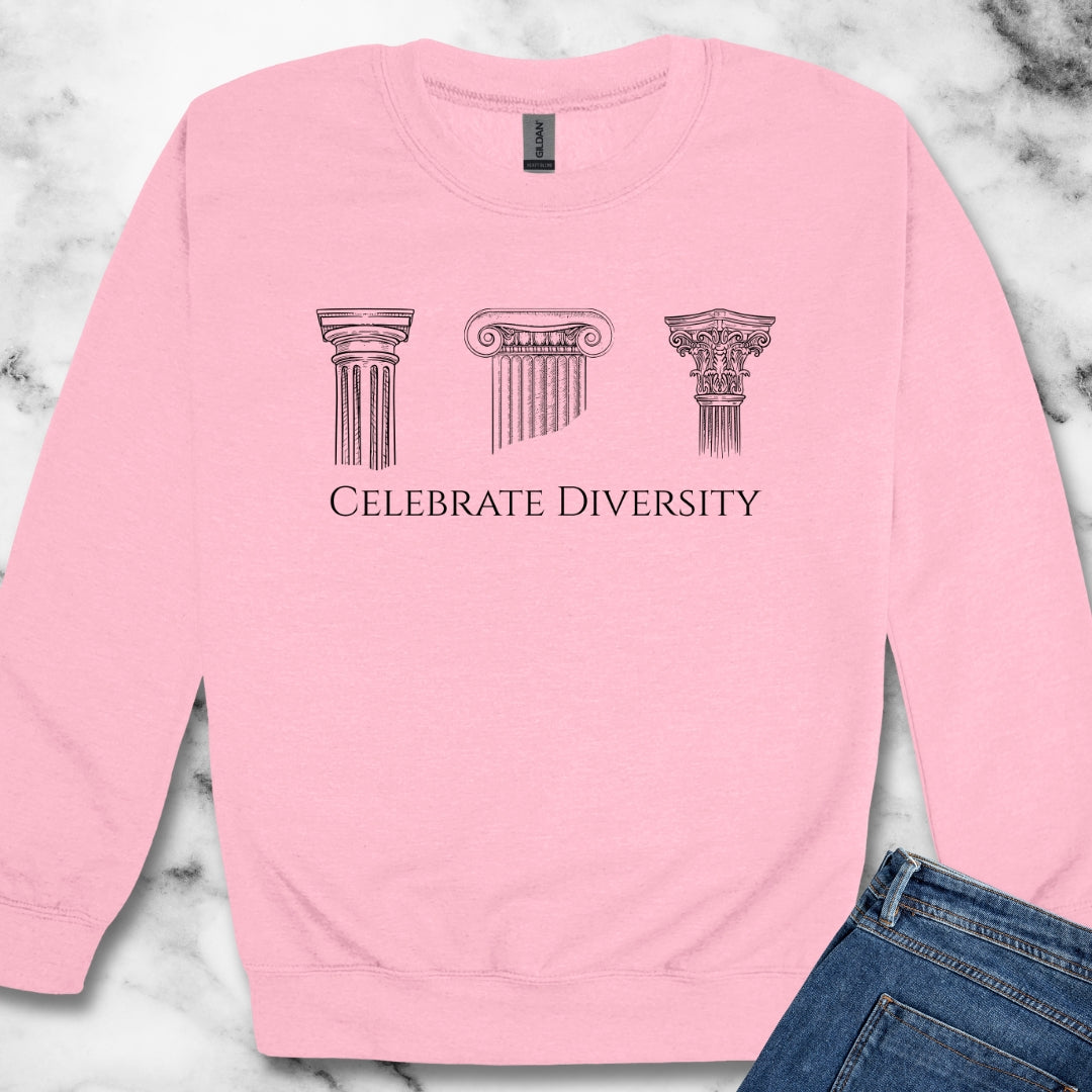 Celebrate Diversity Greek Columns Unisex Heavy Crewneck Sweatshirt