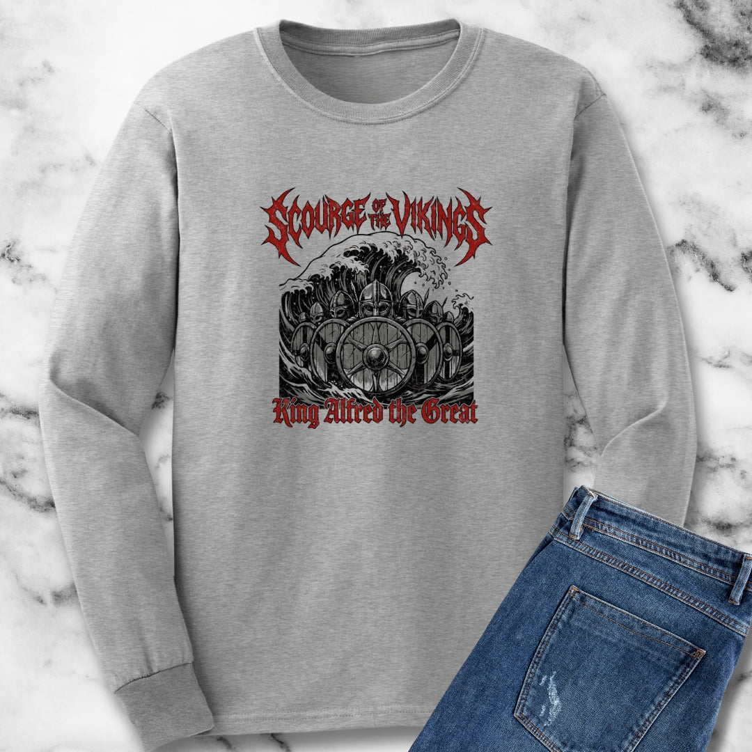 King Alfred Scourge of the Vikings Long Sleeve Tee