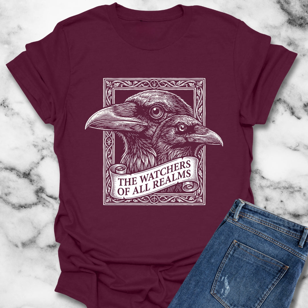 Huginn and Muninn Odin Ravens the Watchers T-Shirt