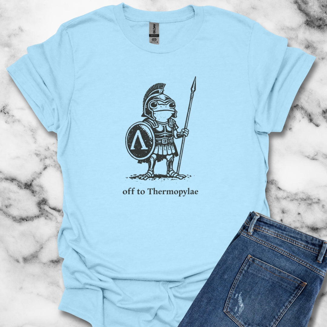 Hoplite Spartan Frog Off to Thermopylae T-Shirt