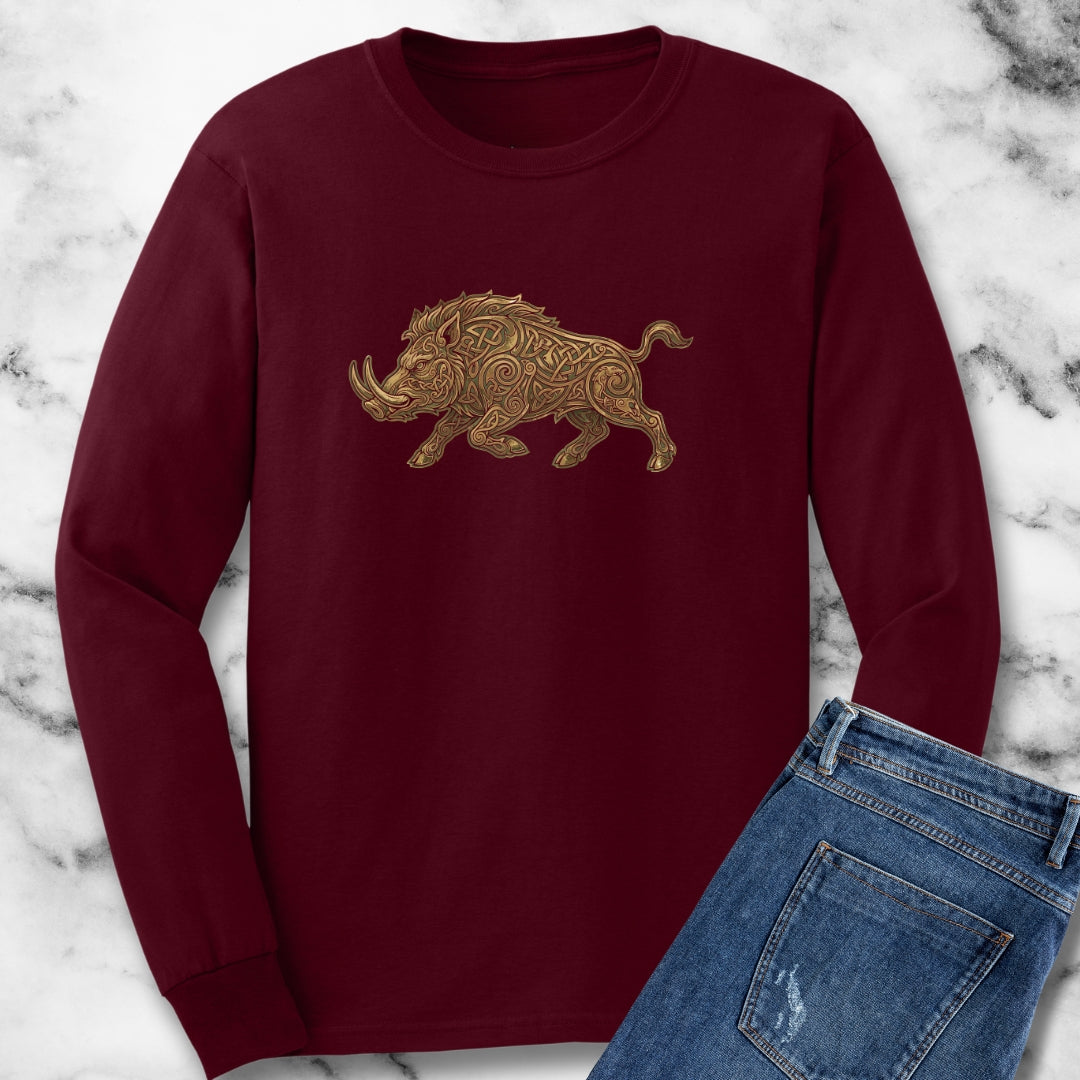 Celtic Knot Wild Boar Long Sleeve Tee