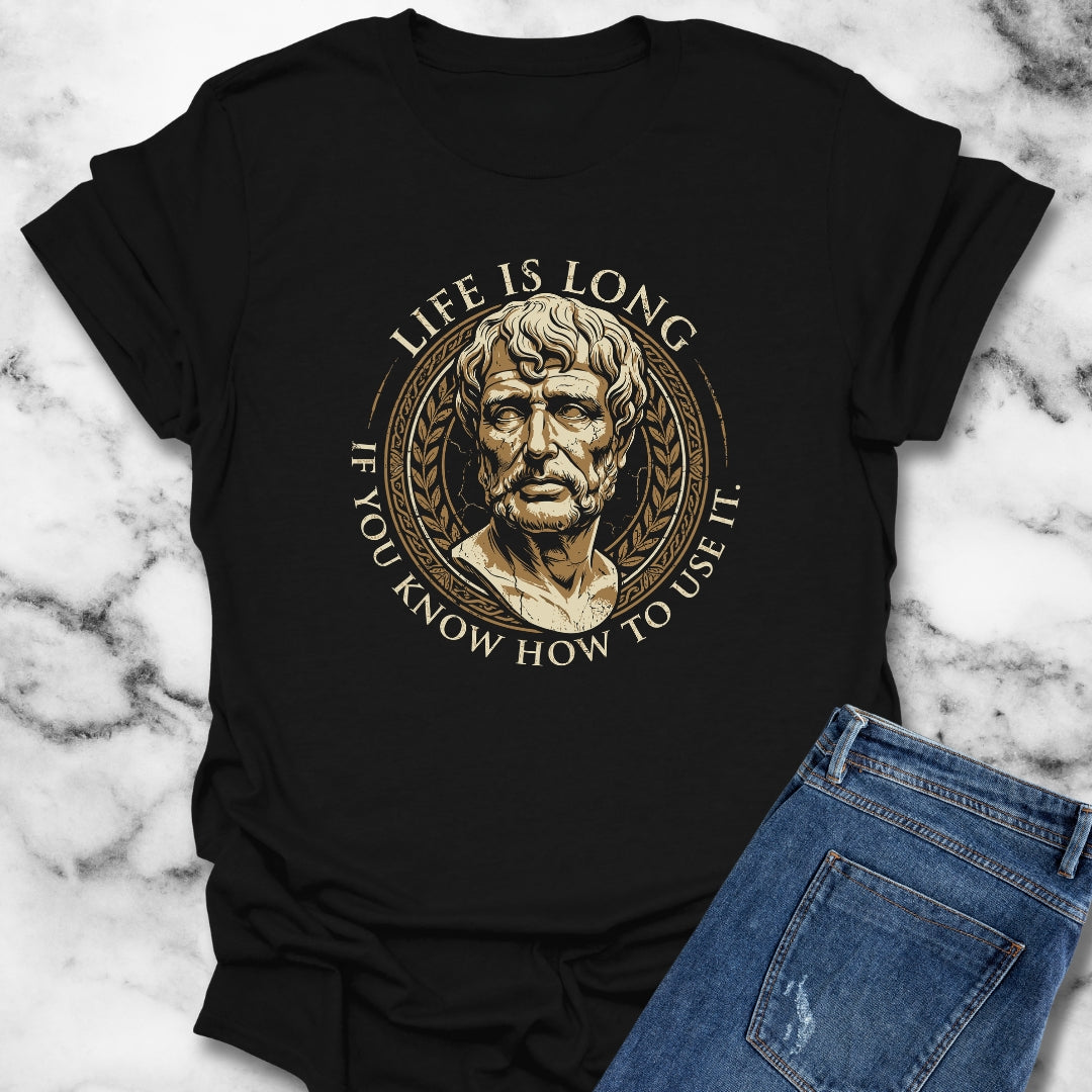 Seneca Life Is Long Quote T-Shirt