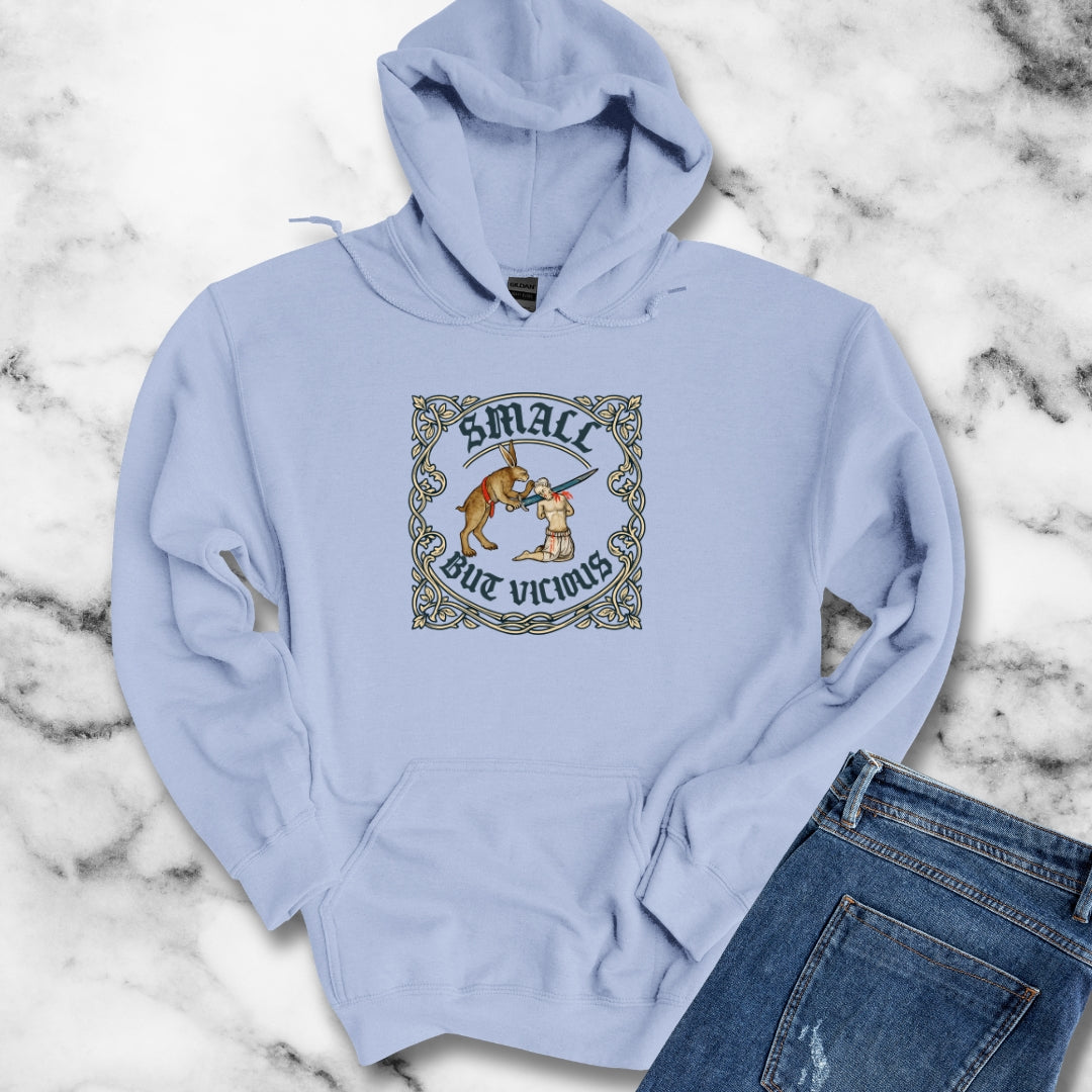 Small But Vicious Rabbit Medieval Marginalia Hoodie Sweatshirt