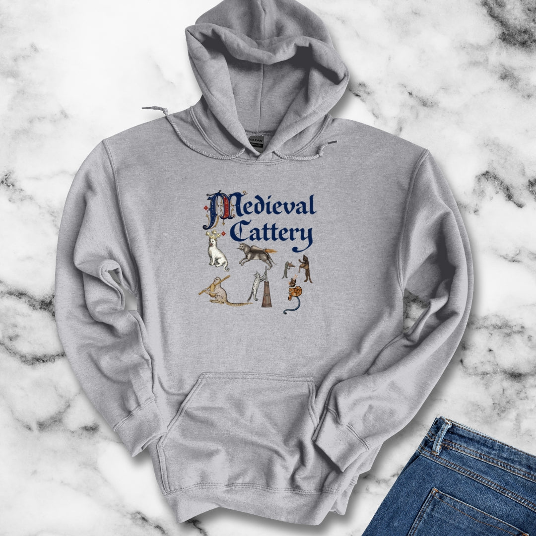 Medieval Cattery Cat Marginalia Hoodie Sweatshirt