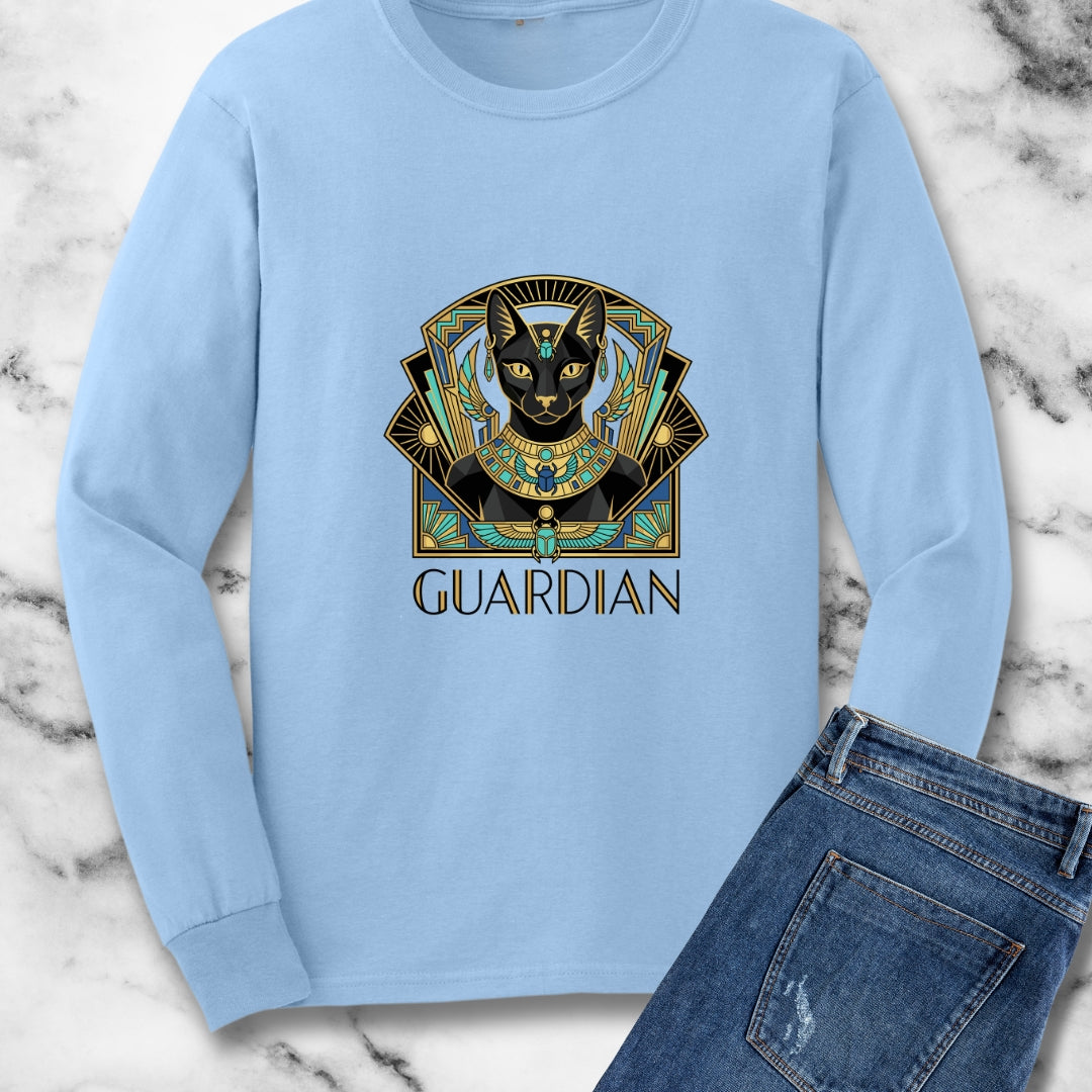 Bastet Guardian Art Deco Unisex Long Sleeve Tee
