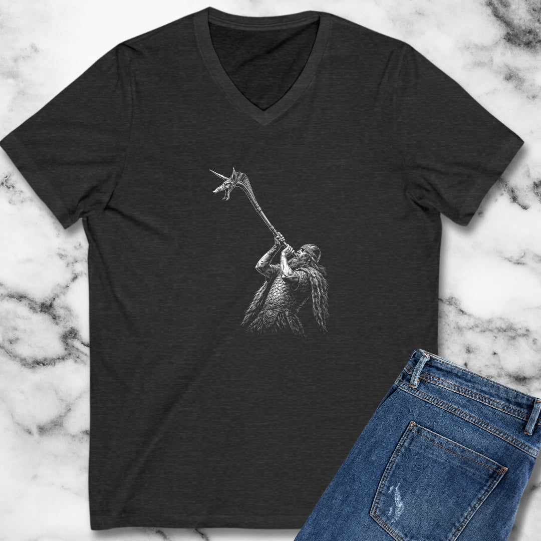 Celtic Warrior with Carnyx V-Neck
