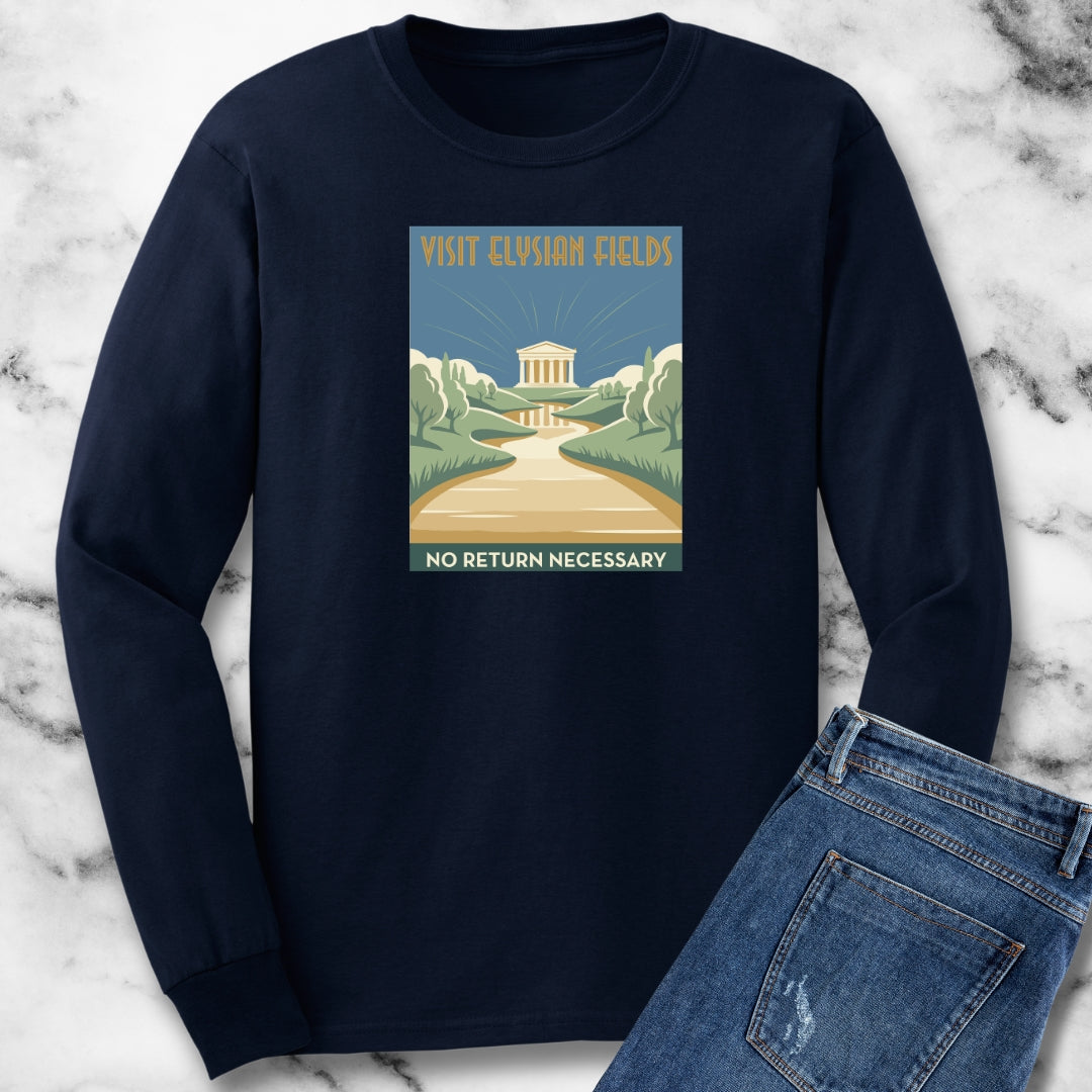 Visit Elysian Fields Retro Tourism Long Sleeve Tee