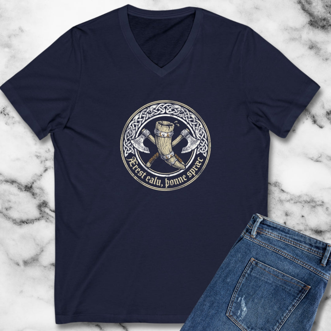 First Ale Then Speak Old English V-neck