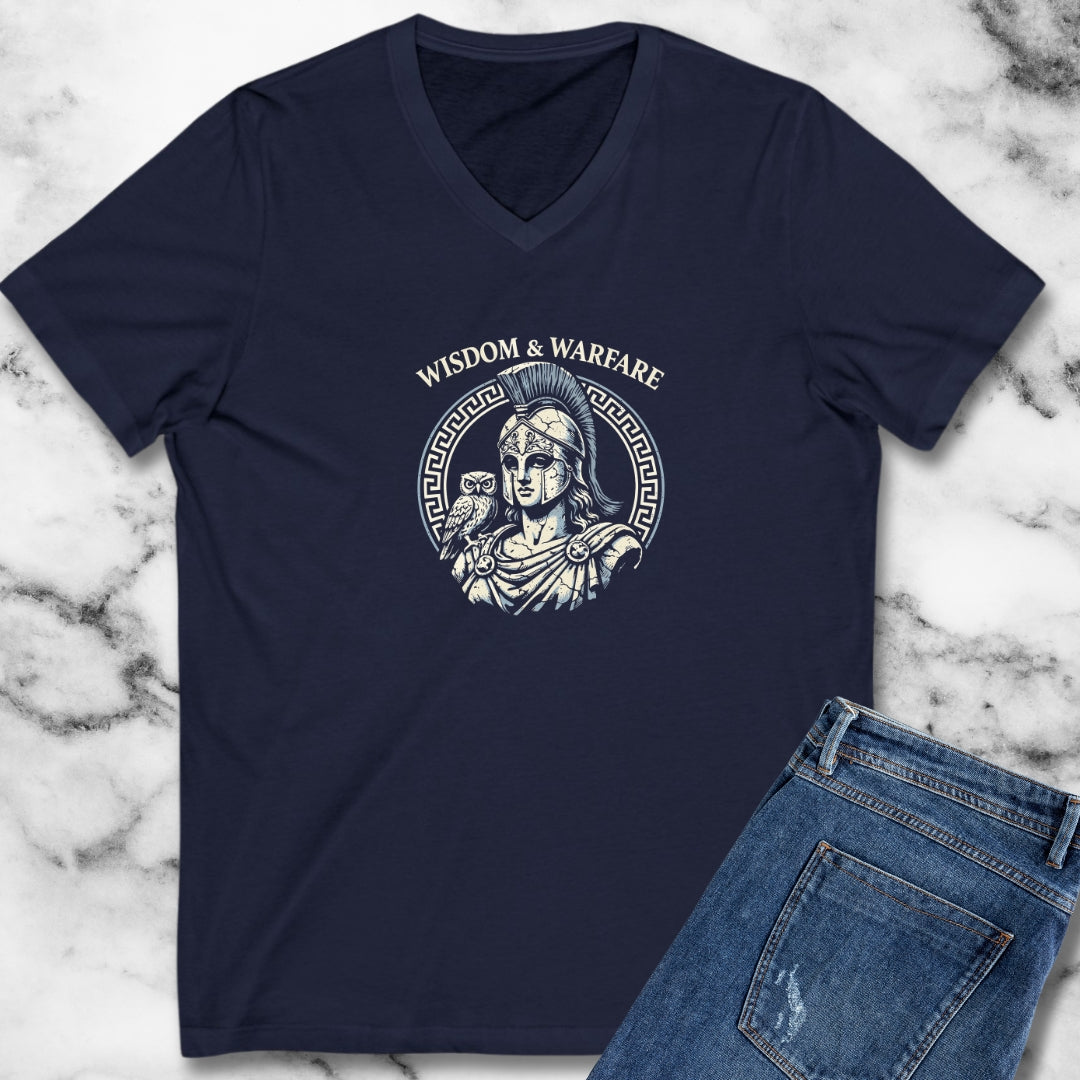 Athena Wisdom Warfare Owl V-neck