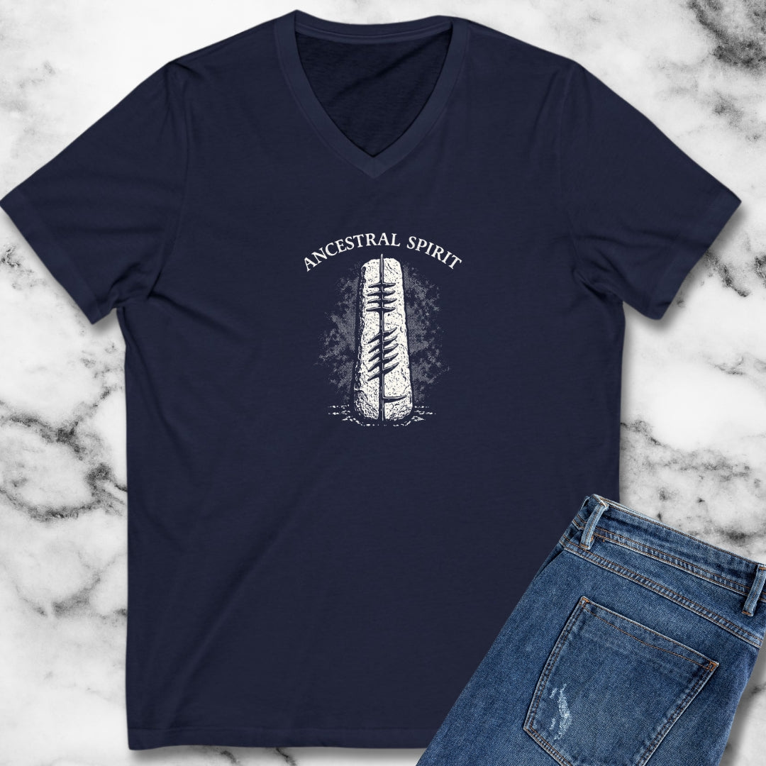 Ogham Script Stone Irish Strength V-neck