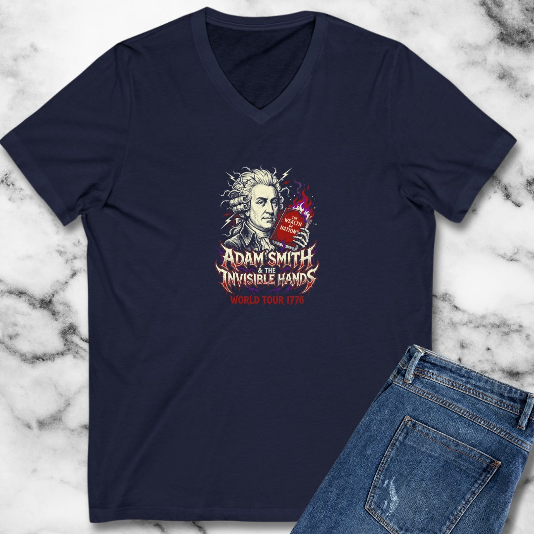 Heavy Metal Adam Smith Invisible Hand Tour V-Neck