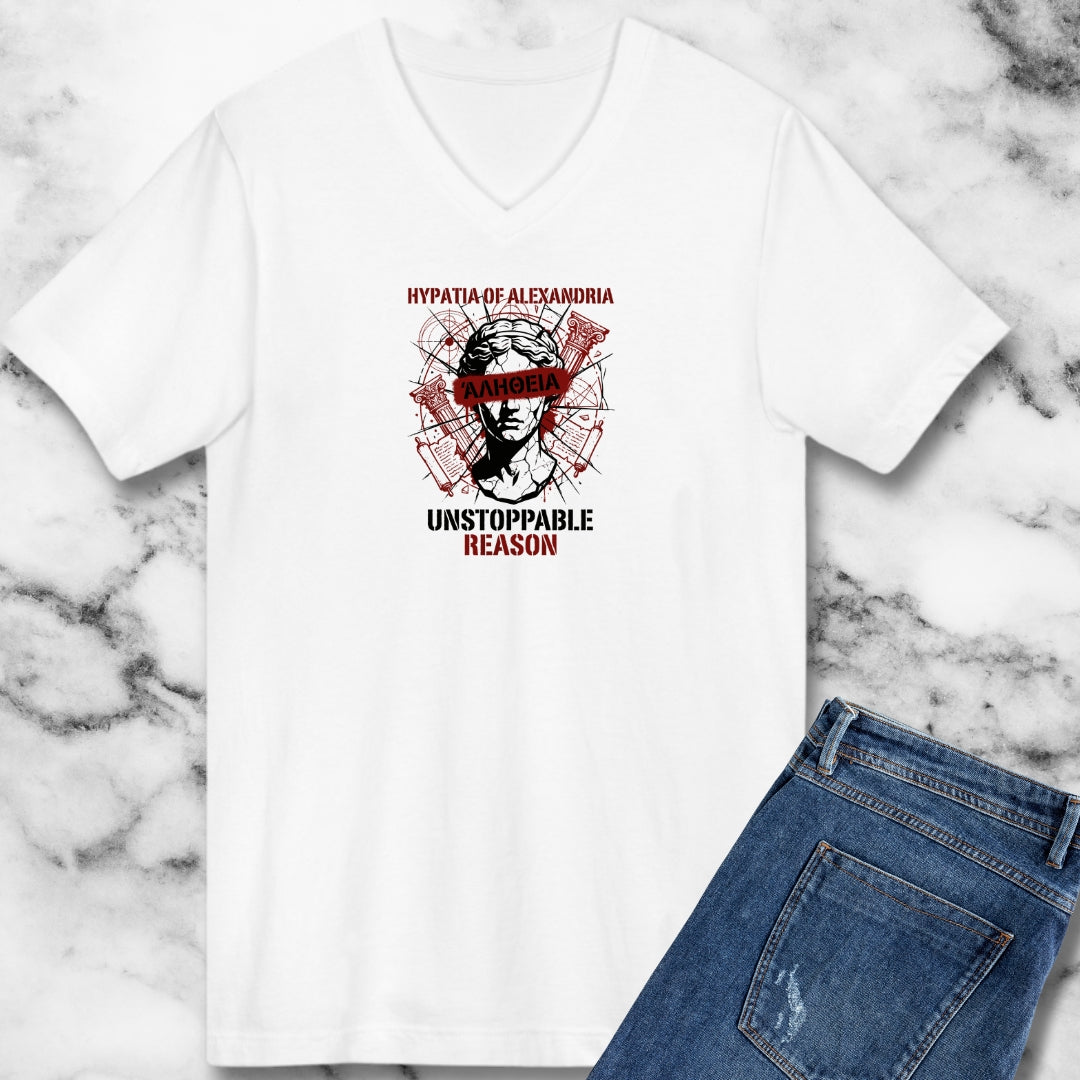 Hypatia of Alexandria Greek Truth V-neck