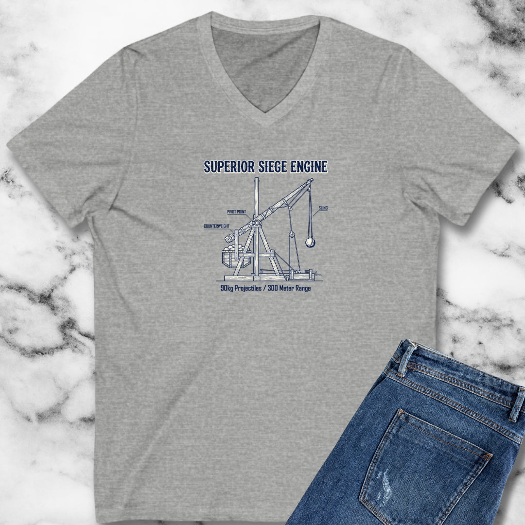 Trebuchet Schematic Siege Engine V-neck
