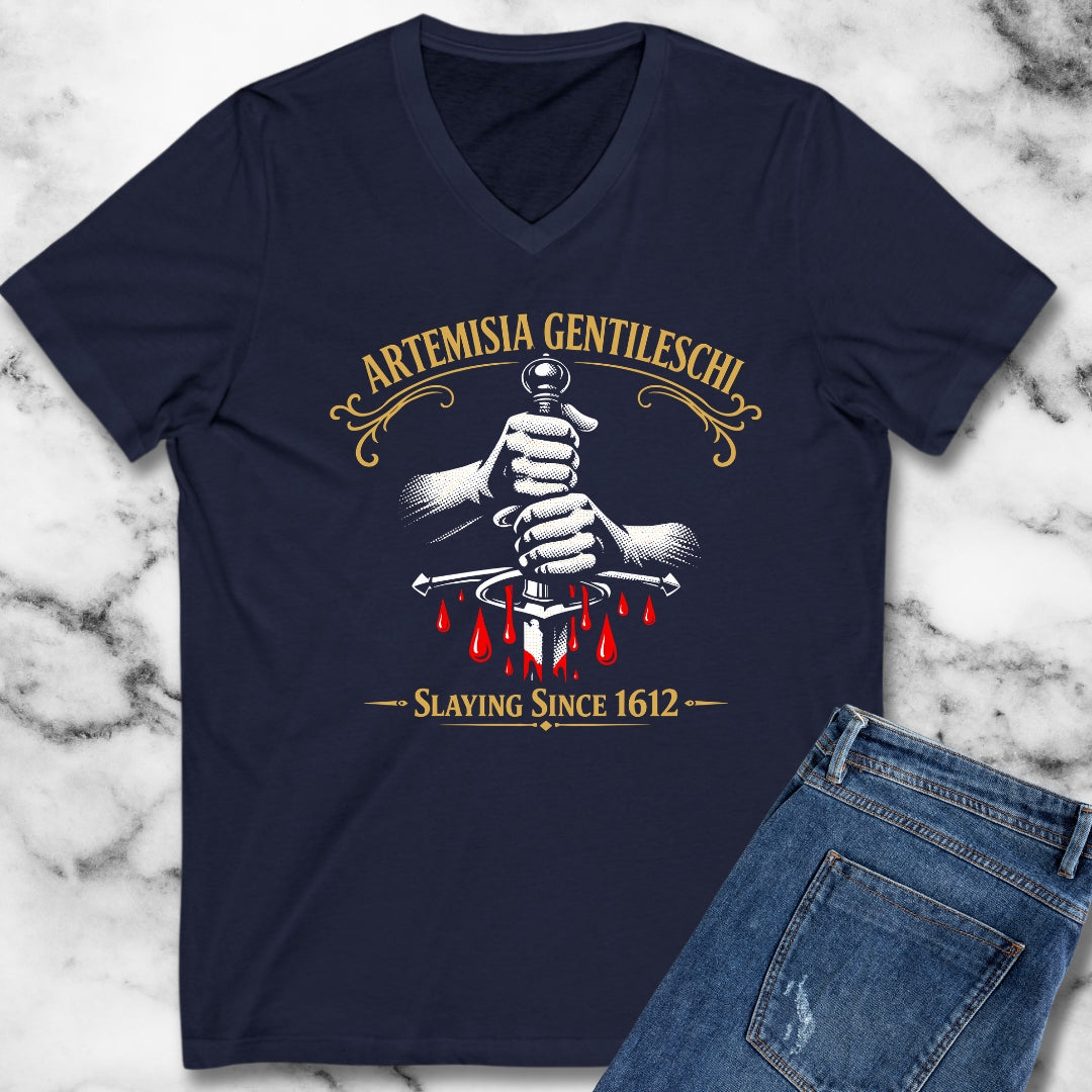 Artemesia Gentileschi Painter V-Neck