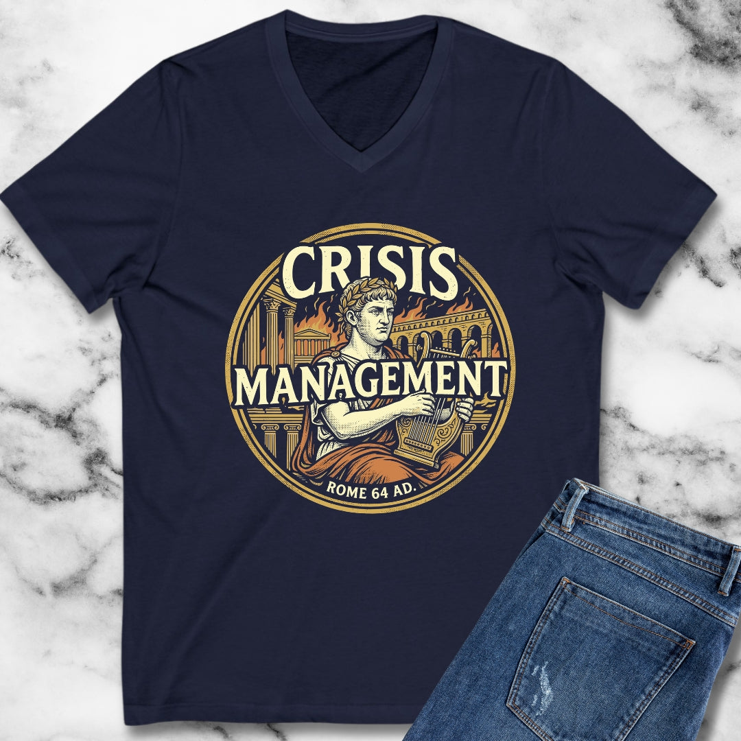 Emperor Nero Crisis Management Rome Burning V-Neck
