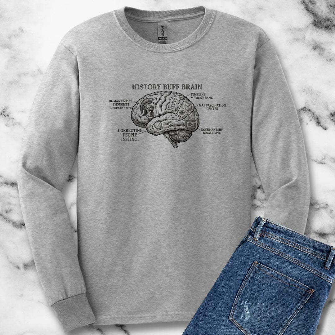 History Buff Brain Long Sleeve