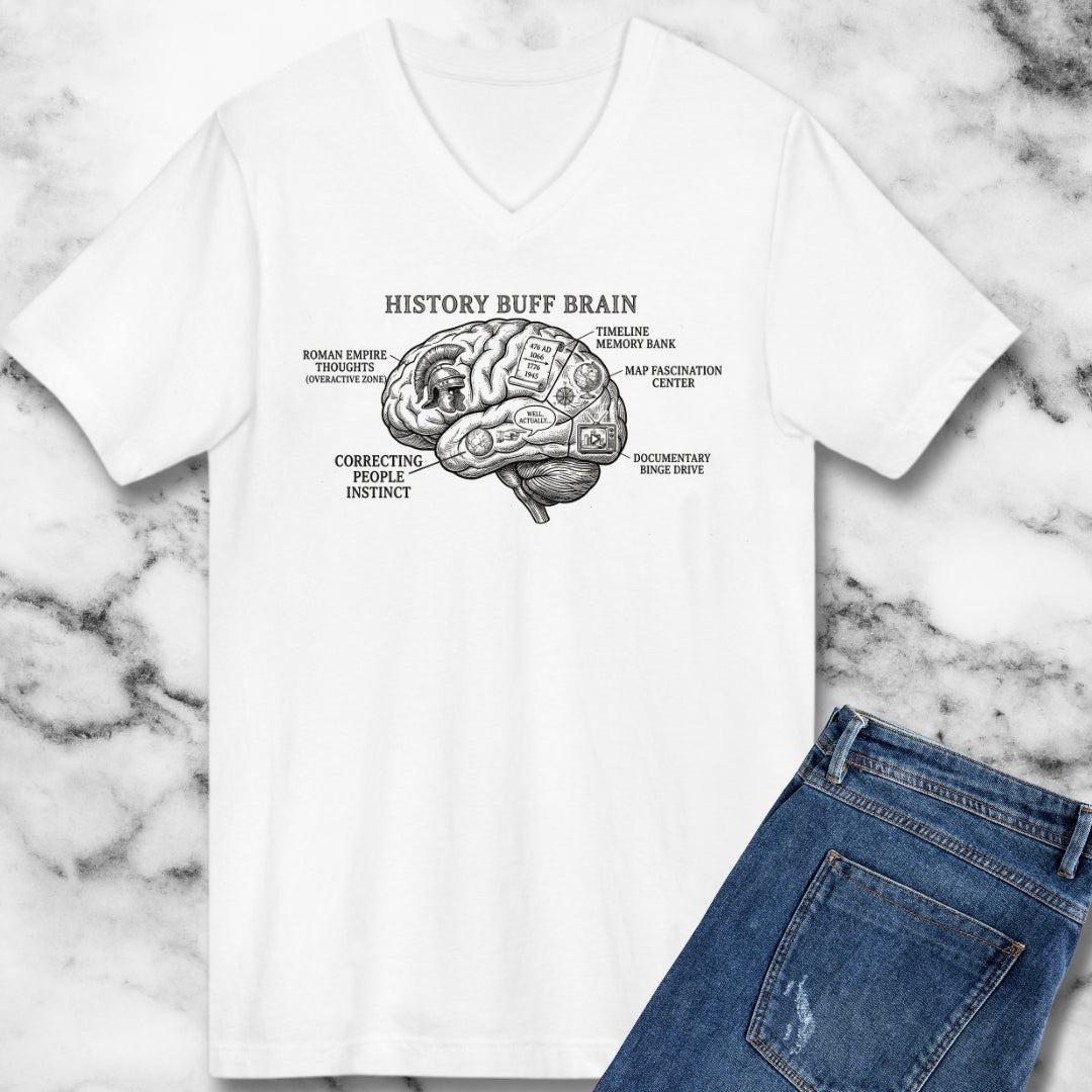 History Buff Brain V-neck