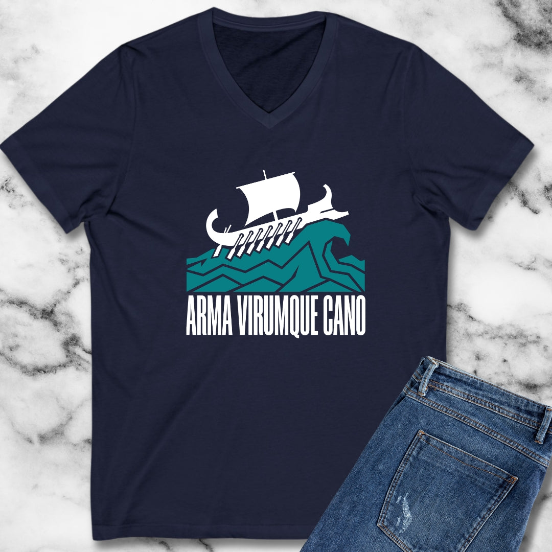 Arma Virumque Cano Minimalist V-Neck