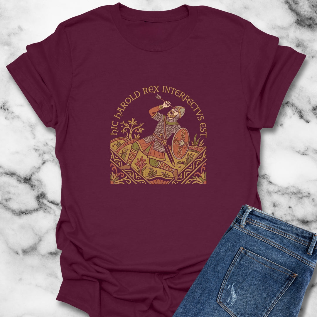 Hic Harold Interfectus Battle of Hastings T-Shirt