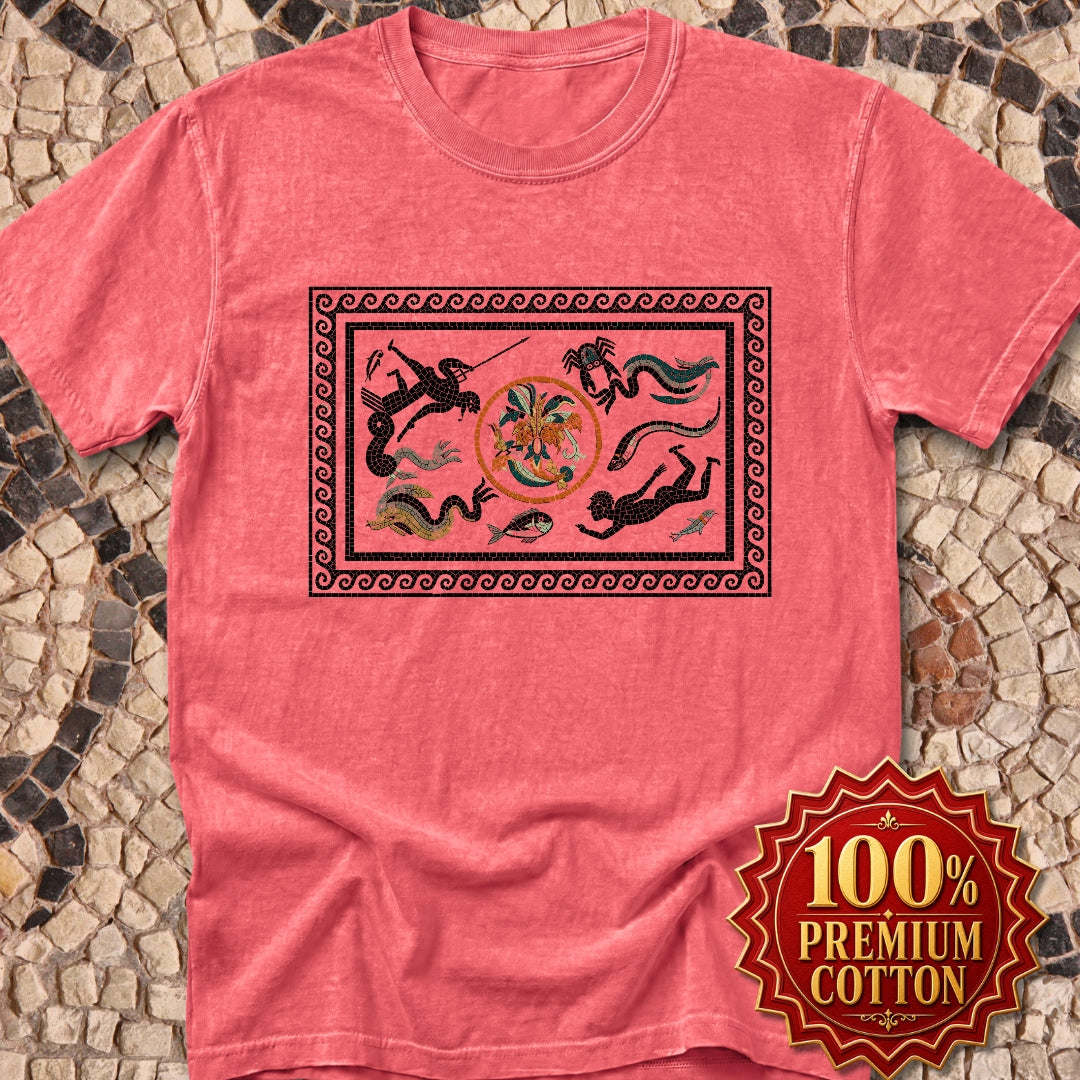 Marine Fish Scene Pompeii Mosaic Premium Tee