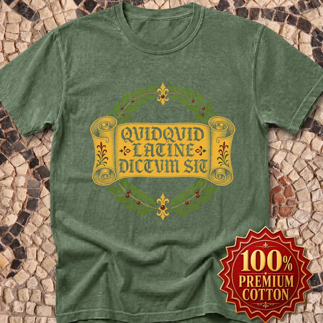 QuidQuid Latine Dictum Sit Statue Sounds Good Latin Premium Tee
