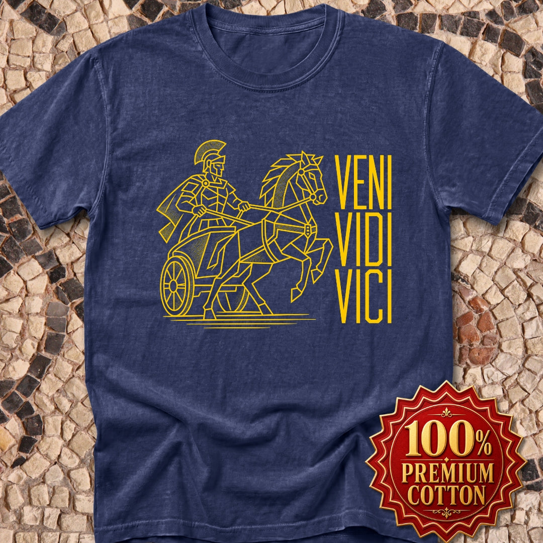 Veni Vidi Vici Line Art Charioteer Premium Tee